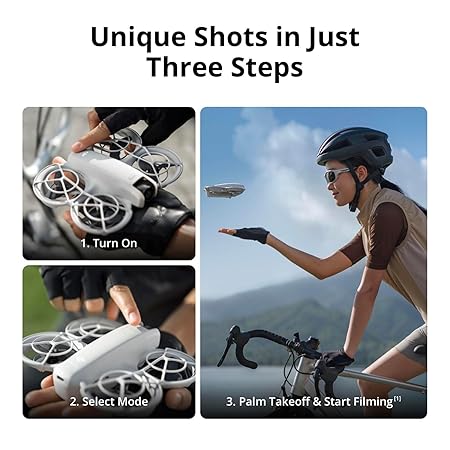 DGI Neo, Mini Drone with 4K UHD Camera, Stabilized Video, Built-In Propeller Guard